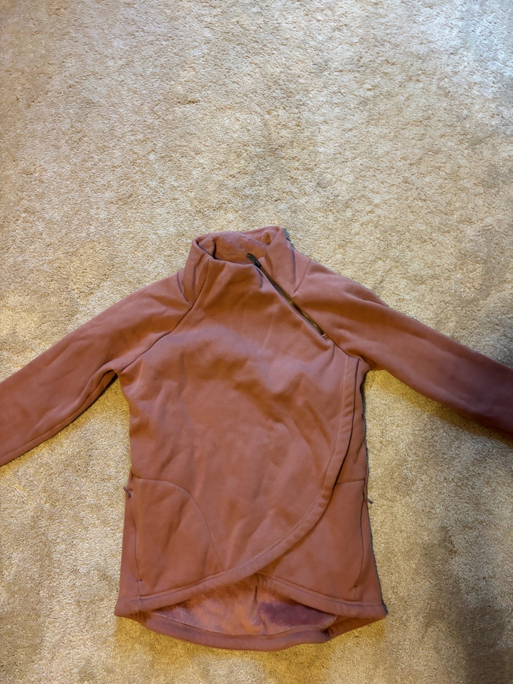 Athleta Dusty Rose Asymmetrical Quarter-Zip Pullover